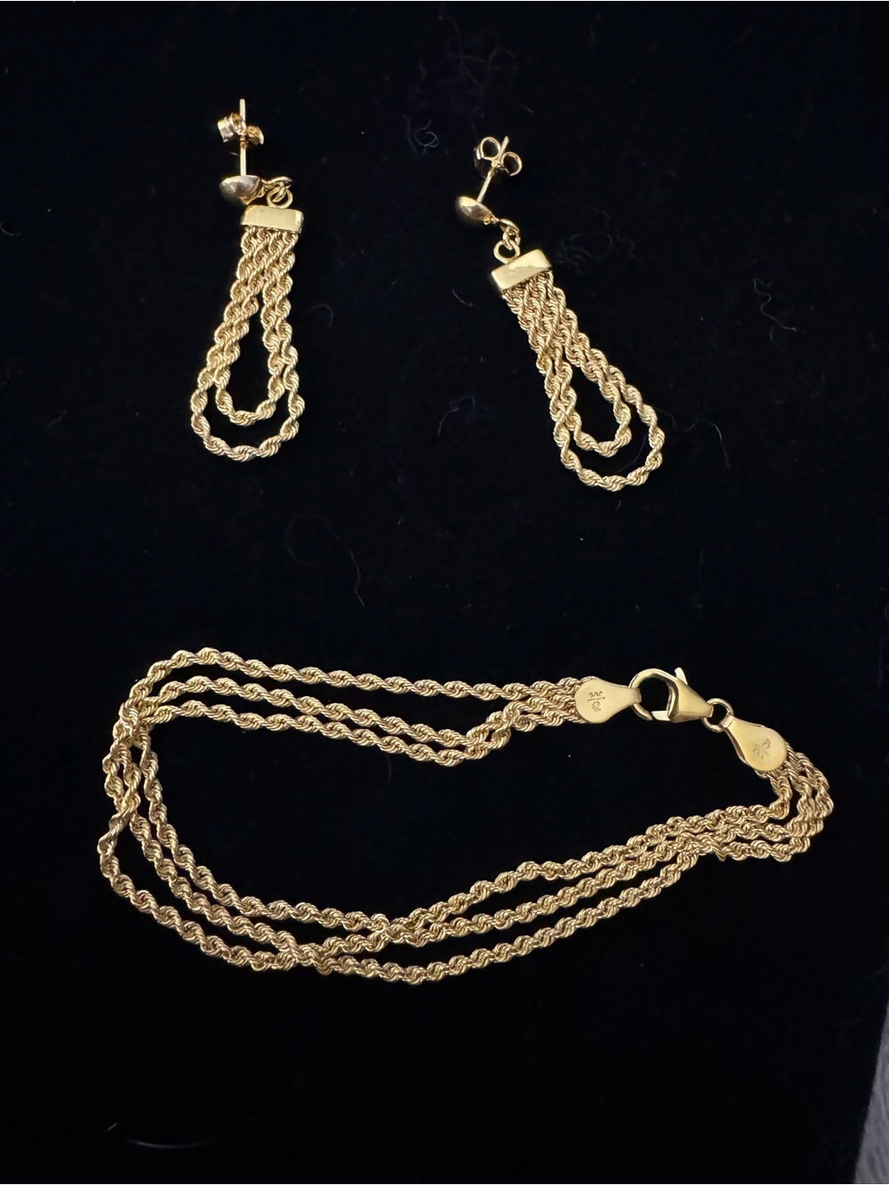 Fashion Jewelry Gold-Tone Twisted Rope Drop Earrings
